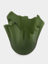 Venini Apple Green Fazzoletto 31 Glass Vase