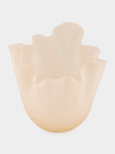 Venini Beige Fazzoletto 24 Murano Glass Vase