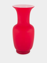 Venini Red Opalino 16.5 Glass Vase