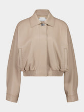 Fendi Dove Grey Leather Bomber Jacket