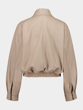 Fendi Dove Grey Leather Bomber Jacket