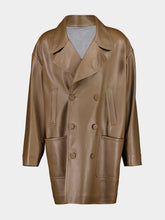 Fendi Brown Leather Pea Coat