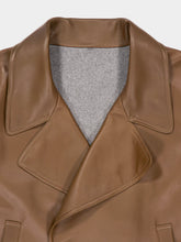 Fendi Brown Leather Pea Coat