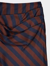 Fendi Brown Pequin Silk Midi Skirt