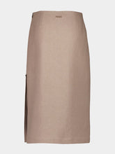 Fendi Beige Waxed Linen Midi Skirt
