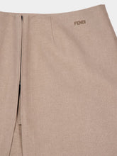 Fendi Beige Waxed Linen Midi Skirt