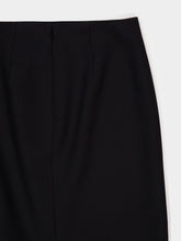 Fendi Black Wool Peplum Midi Skirt