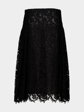 Fendi Black Macramé Lace Pleated Midi Skirt