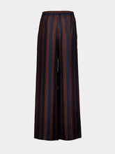 Fendi Pequin Stripes Silk Wide-Leg Trousers