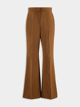 Brown Wool-Mohair Flared Trousers