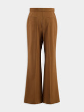 Fendi Brown Wool-Mohair Flared Trousers