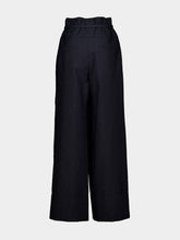 Fendi Navy Blue Pinstriped Wool Trousers