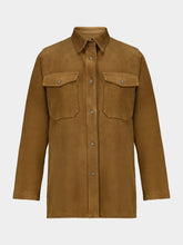Paula Frank Caramel Café Embroidered Suede Overshirt