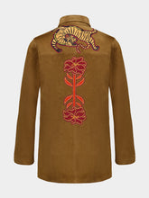 Paula Frank Caramel Café Embroidered Suede Overshirt