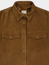 Paula Frank Caramel Café Embroidered Suede Overshirt