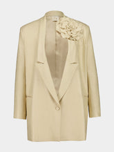 Paula Frida Beige Deconstructed Twill Blazer