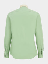 Fendi Light Green Poplin Shirt with Contrast Collar
