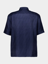 Fendi Blue Silk Short Sleeve Shirt