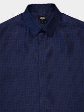 Fendi Blue Silk Short Sleeve Shirt