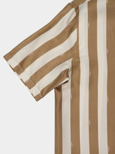 Fendi Beige Pequin Silk Short-Sleeve Shirt