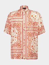 Fendi White and Red Bandana Silk Shirt