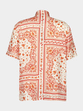 Fendi White and Red Bandana Silk Shirt