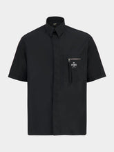 Fendi Black Cotton Poplin Short-Sleeve Shirt
