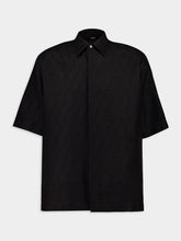Fendi Black Linen FF Jacquard Oversize Shirt