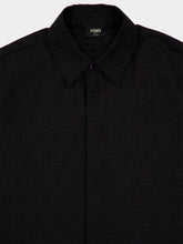 Fendi Black Linen FF Jacquard Oversize Shirt