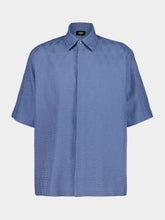 Fendi Light Blue FF Jacquard Linen Shirt