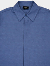 Fendi Light Blue FF Jacquard Linen Shirt