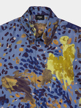 Fendi Airforce Blue and Yellow Falena Silk Shirt