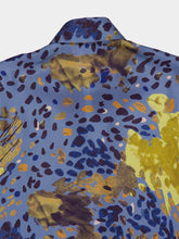 Fendi Airforce Blue and Yellow Falena Silk Shirt