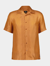 Fendi Orange Silk Bowling Collar Shirt
