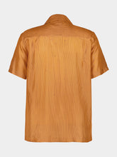 Fendi Orange Silk Bowling Collar Shirt