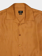 Fendi Orange Silk Bowling Collar Shirt