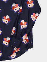 Fendi Dark Blue Bouquet Silk Shirt