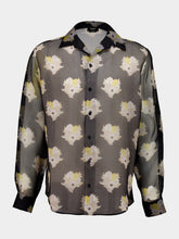 Fendi Black Bouquet Silk Organza Shirt