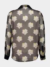 Fendi Black Bouquet Silk Organza Shirt