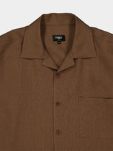 Fendi Light Brown Linen Bowling Collar Shirt