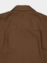 Fendi Light Brown Linen Bowling Collar Shirt