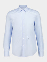 Fendi Celeste Blue Cotton Poplin Slim-Fit Shirt