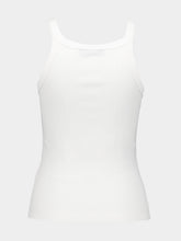 Fendi White Ribbed Cotton Logo Top