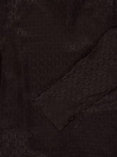 Fendi Brown Silk FF Jacquard Draped Shirt