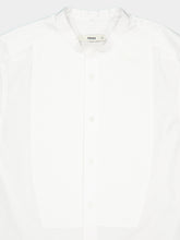 Fendi White Cotton Poplin Mandarin Collar Shirt