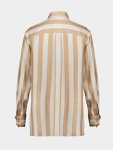 Fendi Beige and Cream Pequin Silk Shirt
