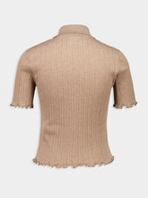 Fendi Brown Embroidered Cropped Polo Shirt
