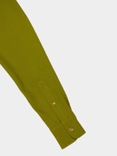 Ami Paris Lichen Khaki Long Sleeve Satin-Back Shirt