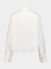 Ami Paris Natural White Cropped Cotton Oxford Shirt