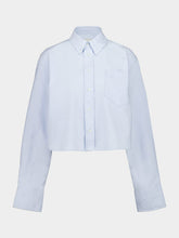 Ami Paris Blue Ami De Coeur Cropped Shirt